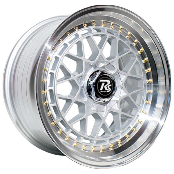 17" RS Flawless Ascari 10/112/120 8.5J ET25 CB73.1 Silver Lip Polish Wheels