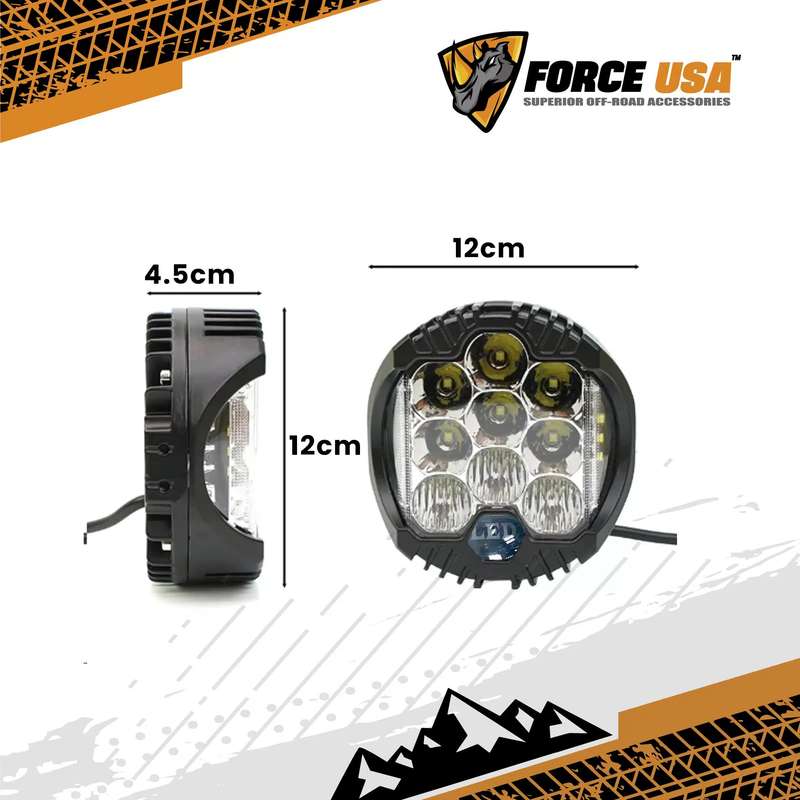 Force USA Round Camping Light White + Yellow