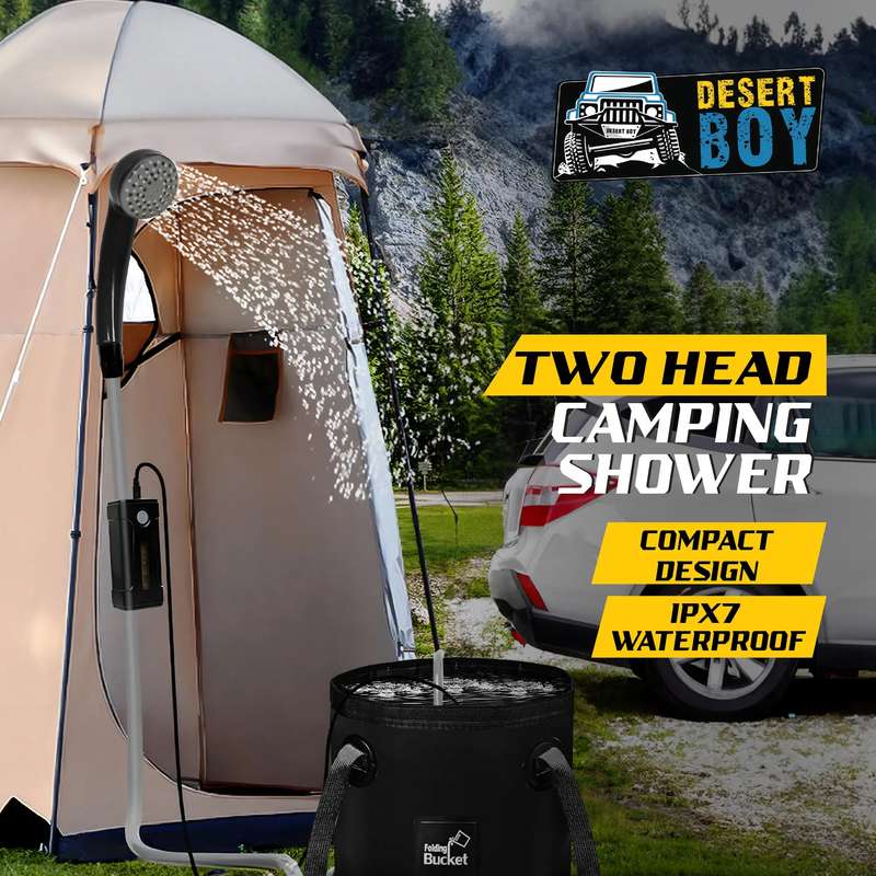 Desert Boy Camping Shower Kit With 20 Litre Bucket