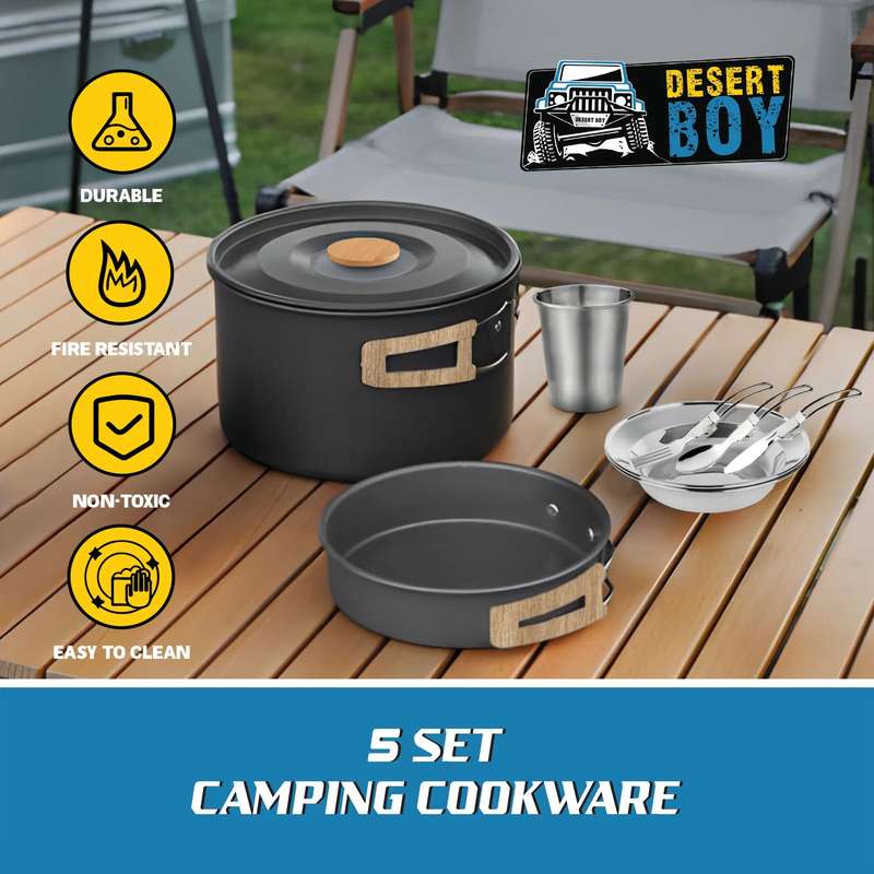 Desert Boy Camping Cookware Set - 5 Piece