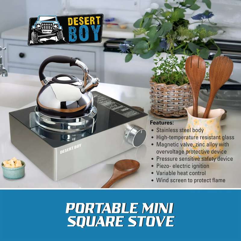 Desert Boy Camping Stove Chrome + Black