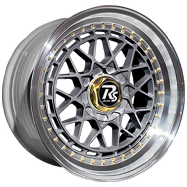 17" RS Flawless Ascari 9/100 8.5J ET25 CB73.1 Gun Metal Lip Polish Wheels
