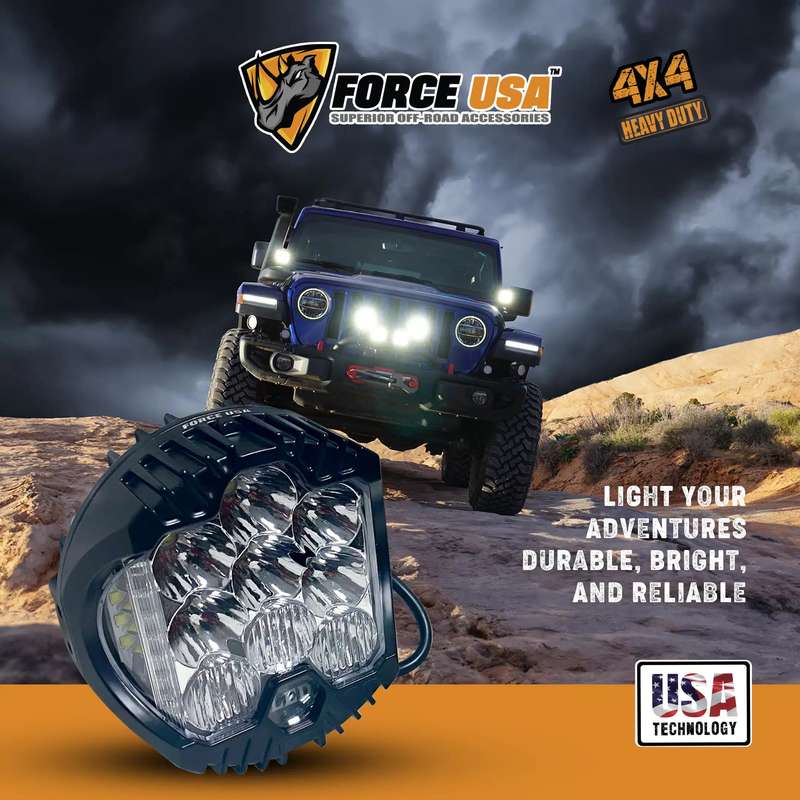 Force USA Round Camping Light White + Yellow
