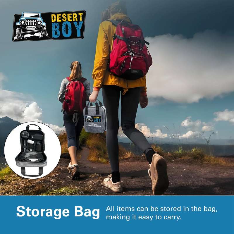 Desert Boy Camping Shower Kit With 20 Litre Bucket