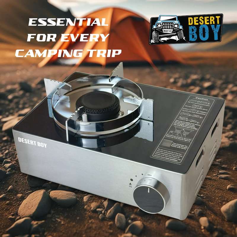 Desert Boy Camping Stove Chrome + Black