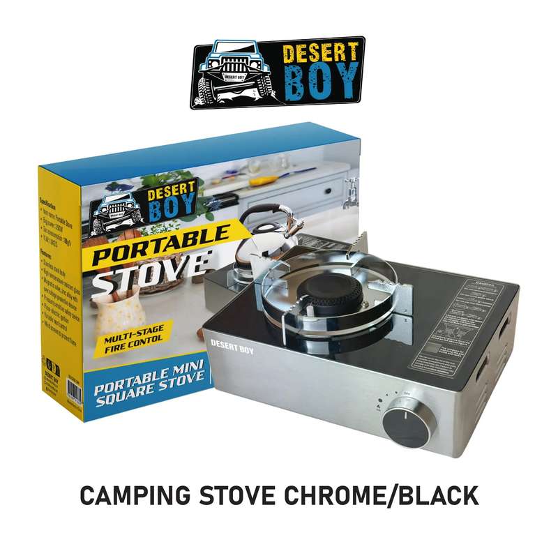 Desert Boy Camping Stove Chrome + Black