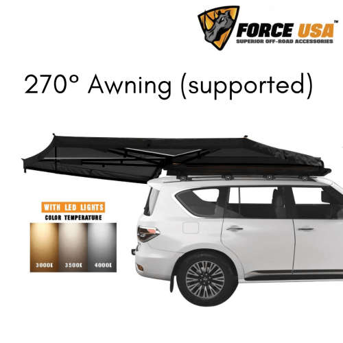 Force USA 270 Degree Awning Tent + 3 Piece LED Light