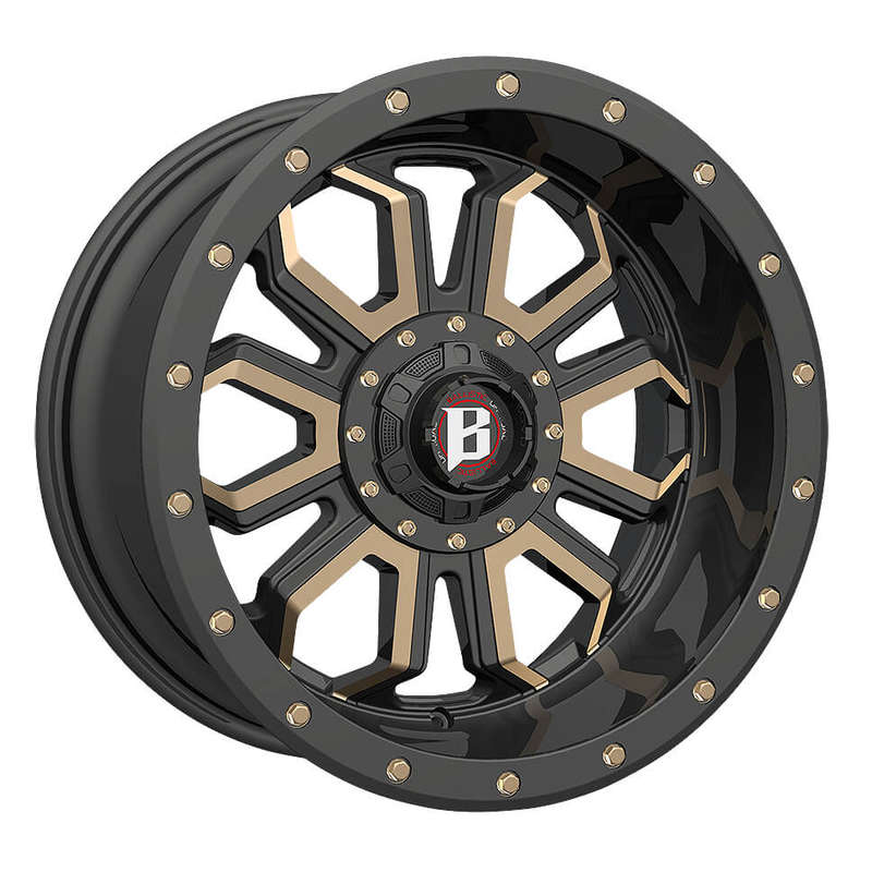 20" Ballistic Saber 6/139 9J ET12 CB110 BLK+FBZ+BZBTS Wheels