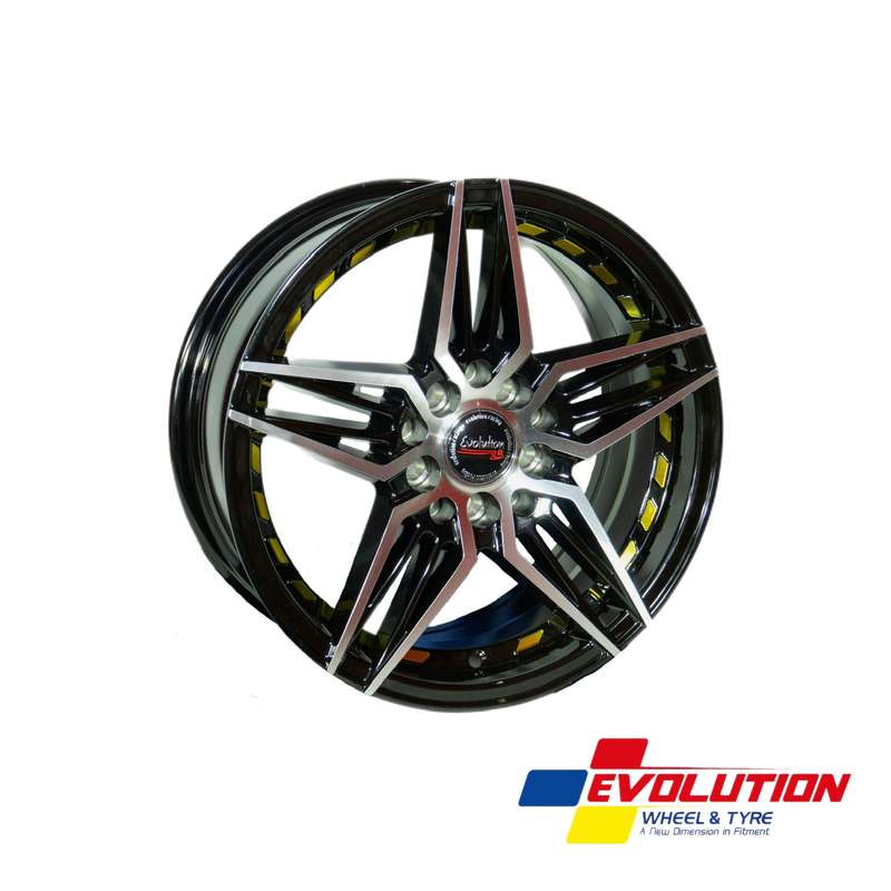 15" Evolution Racing Rosario 8/100/114 6.5J ET35 CB73.1 BKMF+RU Wheels