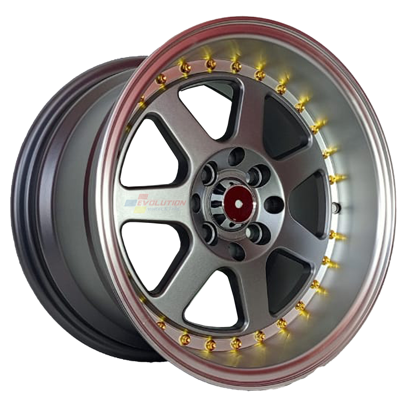 15" SA1302 8/100/114 8.5J ET22 CB73.1 Silver Machine Lip Wheels