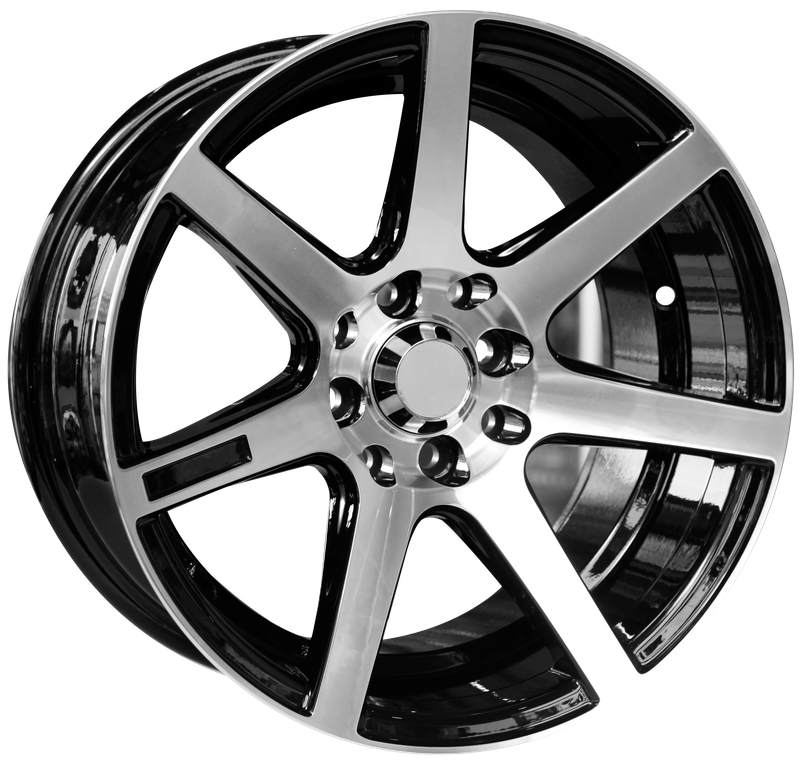 15" Evolution Racing  Scarlet 8/100/114 8J ET10 CH73.1 Black Machined Face Wheels