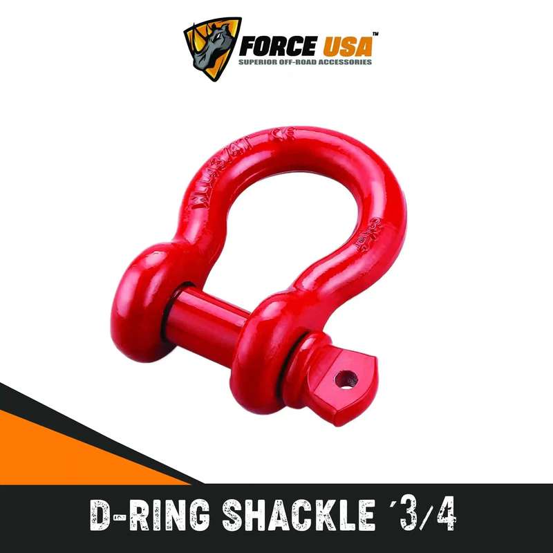 Force USA 3/4" D-Ring Shackle - Red