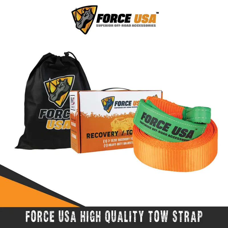 Force USA 6 Metre High Quality Tow Strap - Orange