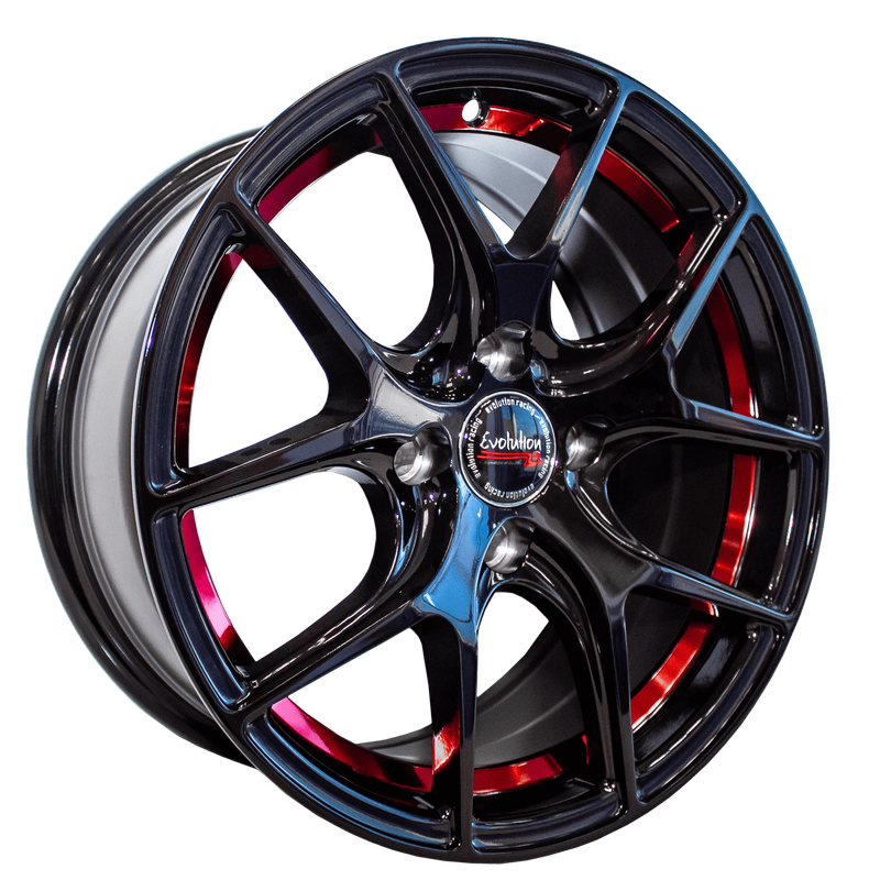 15" Evolution Racing Santa Fe 4/100 7J ET35 CB73.1 GBLK+RU Wheels
