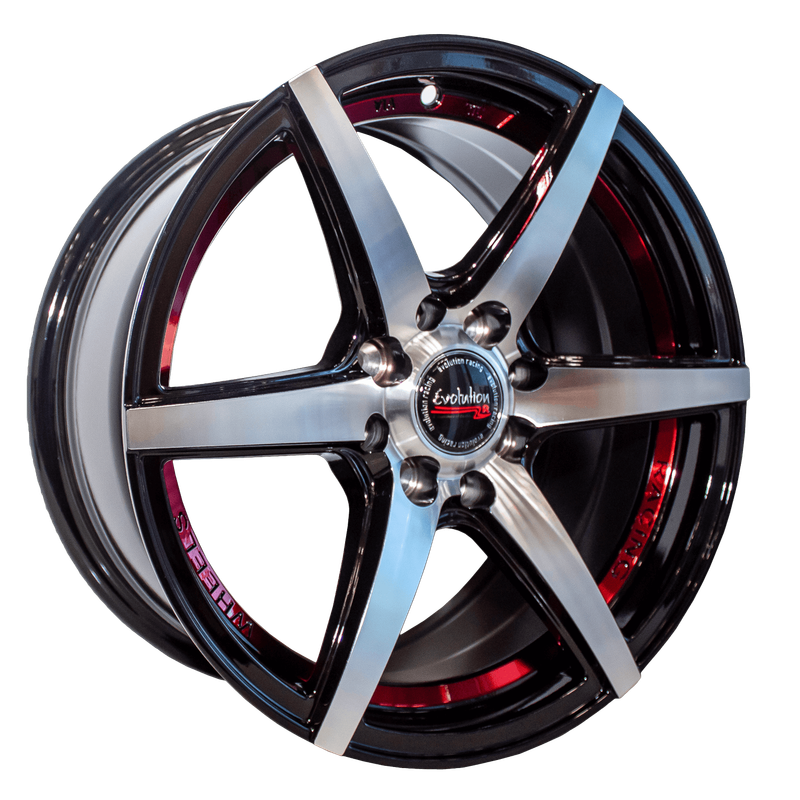 15" Evolution Racing Antigua 8/100/114 7J ET35 CB73.1 BKMF+RU Wheels