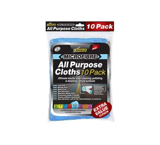 Shield Microfibre All Purpose Cloths - 10 Pack