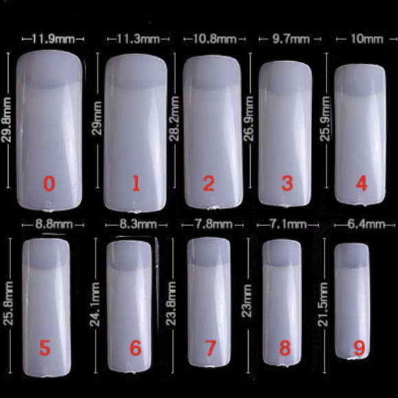 Full / Squoval - Halfmoon - Nail Tips - 500pcs - Bag