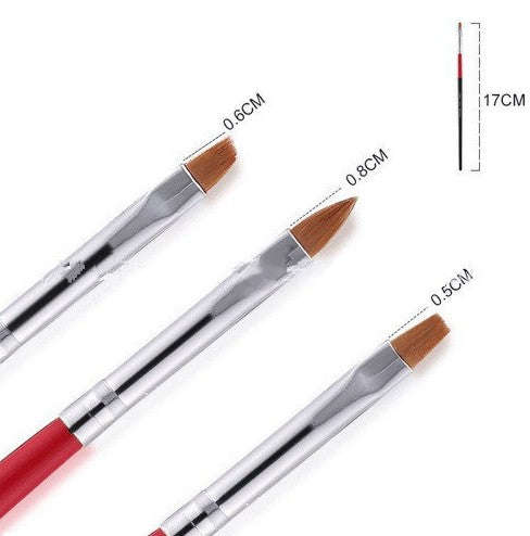 Nail Art Brush Set - 3pcs