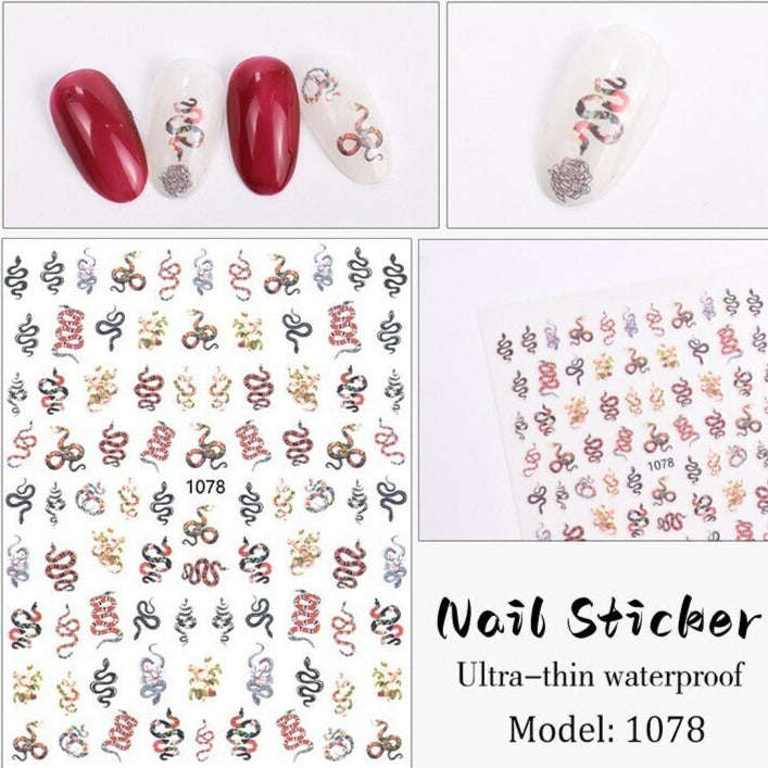 Nail Sticker - 1078 - Snakes