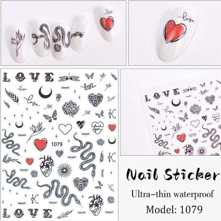 Nail Sticker - 1079 - Snake Symbols
