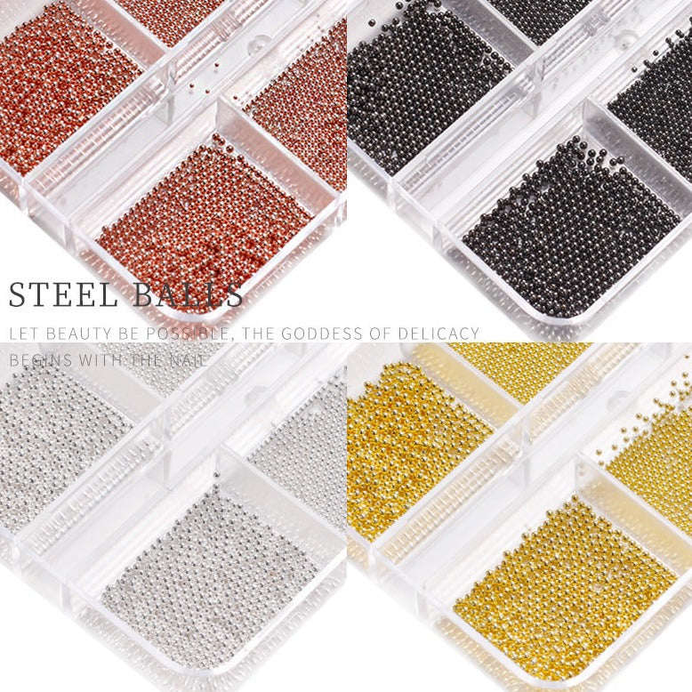 Nail Decoration - Steel Caviar Balls