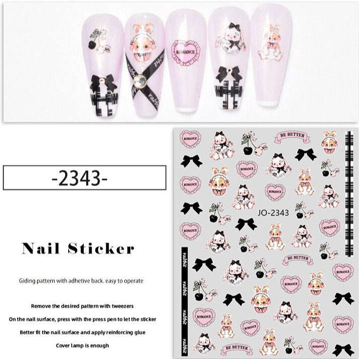 Nail Sticker - 2343 - Bunnies