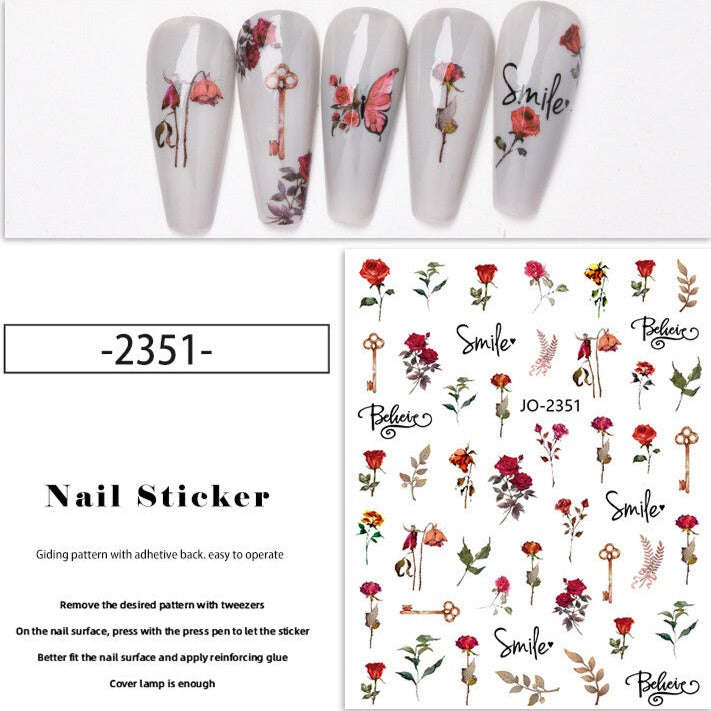 Nail Sticker - 2351 -  Rose