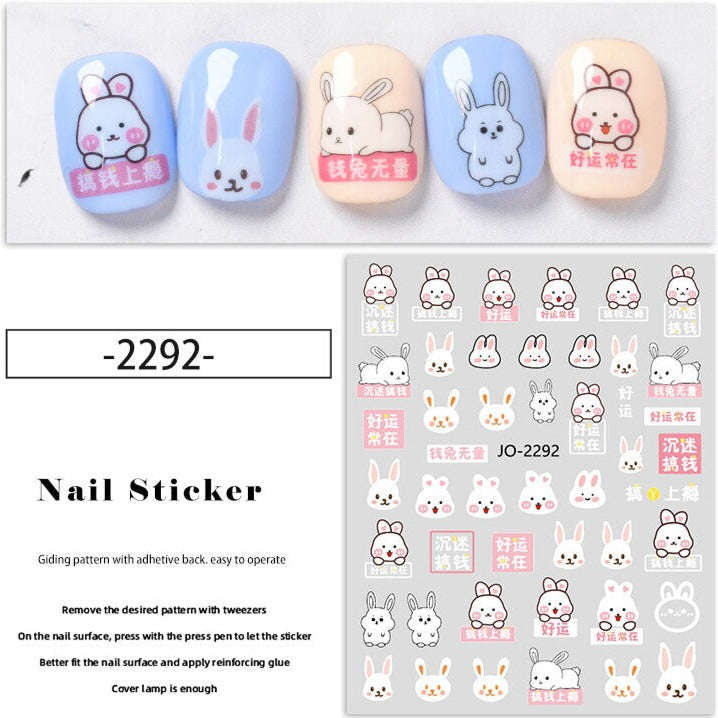 Nail Sticker - 2292 - Bunnies
