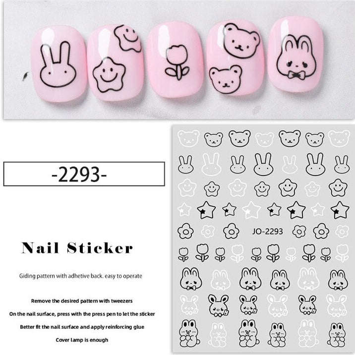 Nail Sticker - 2293 - Bunnies