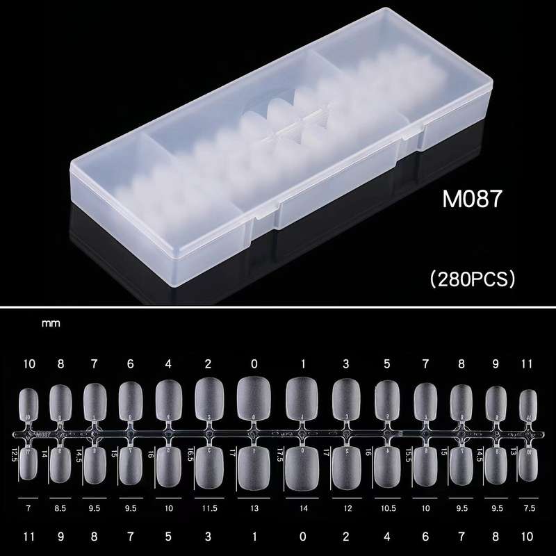 Squoval - Extra Short - Full Cover - Soft Gel - Clear Matt - Nail Tips - 300pcs - M087
