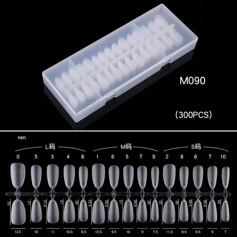Oval - Medium - Full Cover - Soft Gel - Clear Matt - Nail Tips - 300pcs - M090