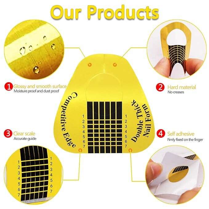 Nail Forms Tip Sculpting Guide Stickers - QZ07 - 500pcs Roll