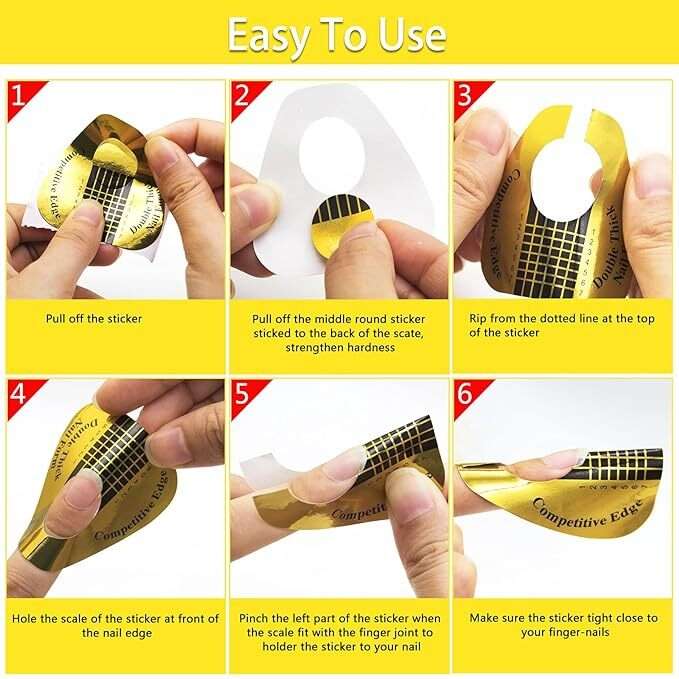 Nail Forms Tip Sculpting Guide Stickers - QZ07 - 500pcs Roll