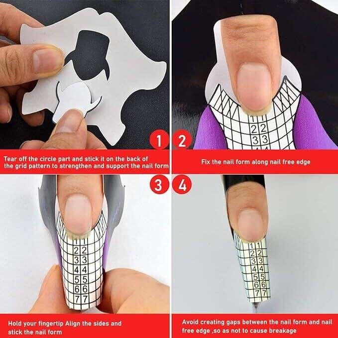 Nail Forms Tip Sculpting Guide Stickers - QZ35 - 500pcs Roll