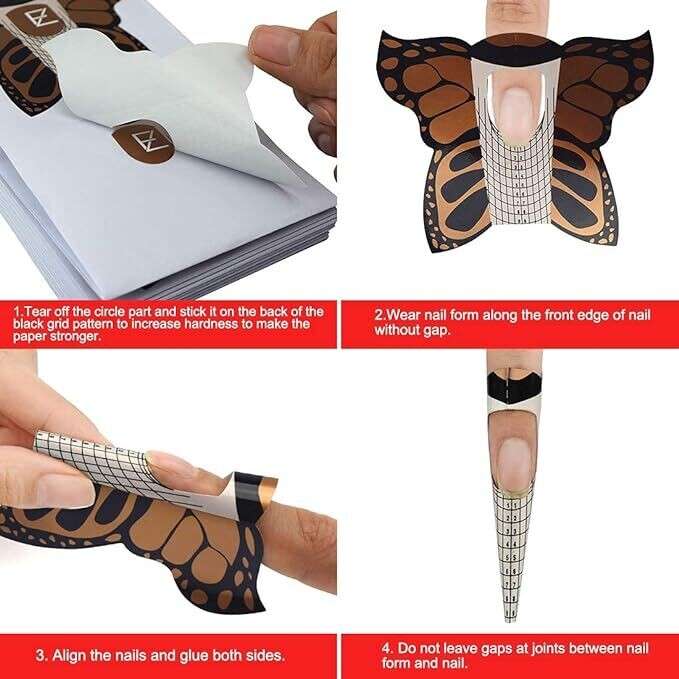Nail Forms Tip Sculpting Guide Stickers - QZ27 - 500pcs Roll