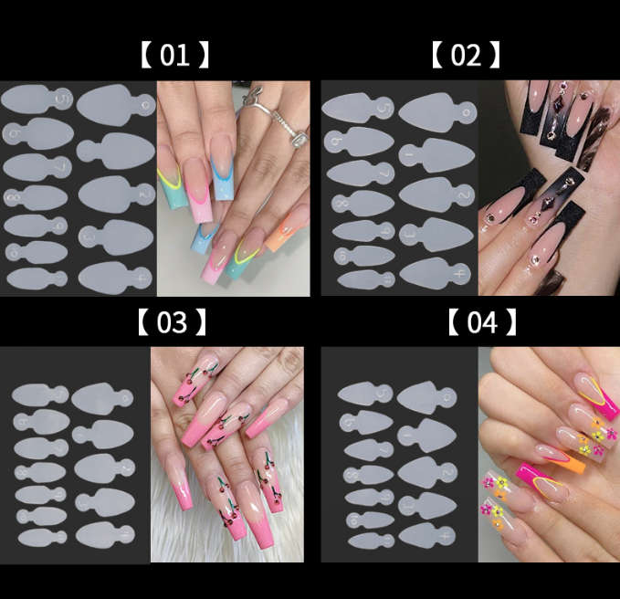 Reusable Silicone French Tip Guides for Dual Form