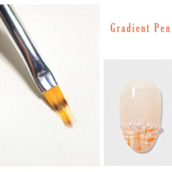 Nail Art Brush Set - Wood Stem- 4pcs