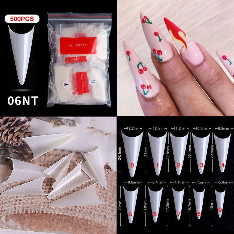 Stiletto - Half Cover Nail Tips - 500pcs - Bag