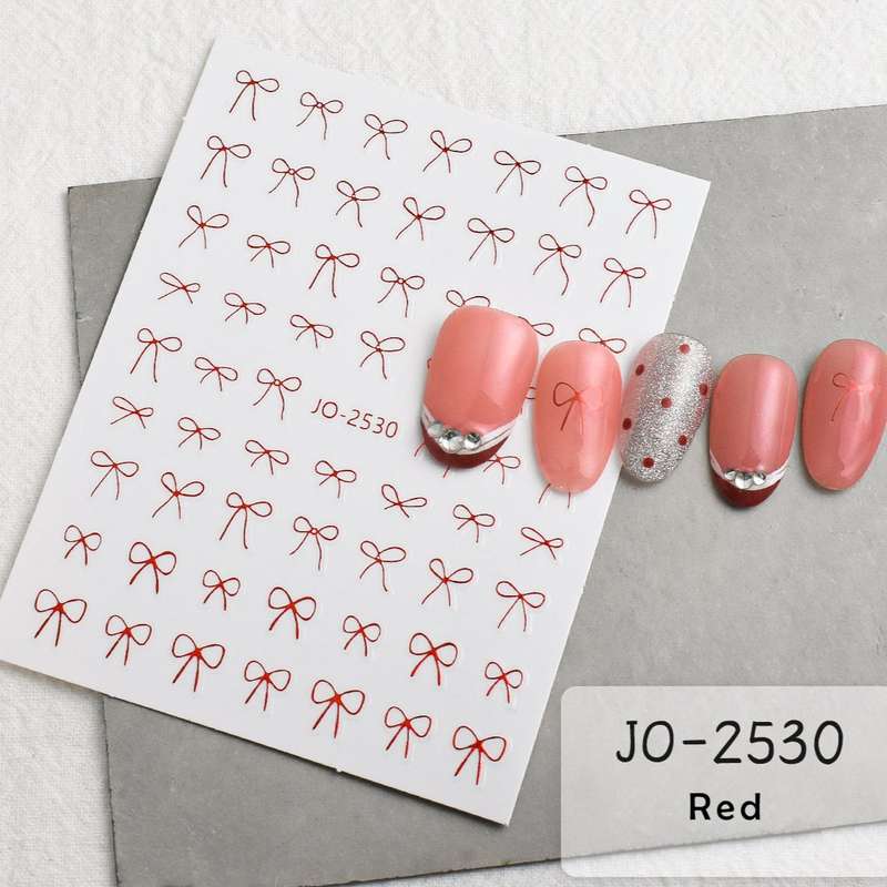 Nail Sticker - JO2530 - Bow Red