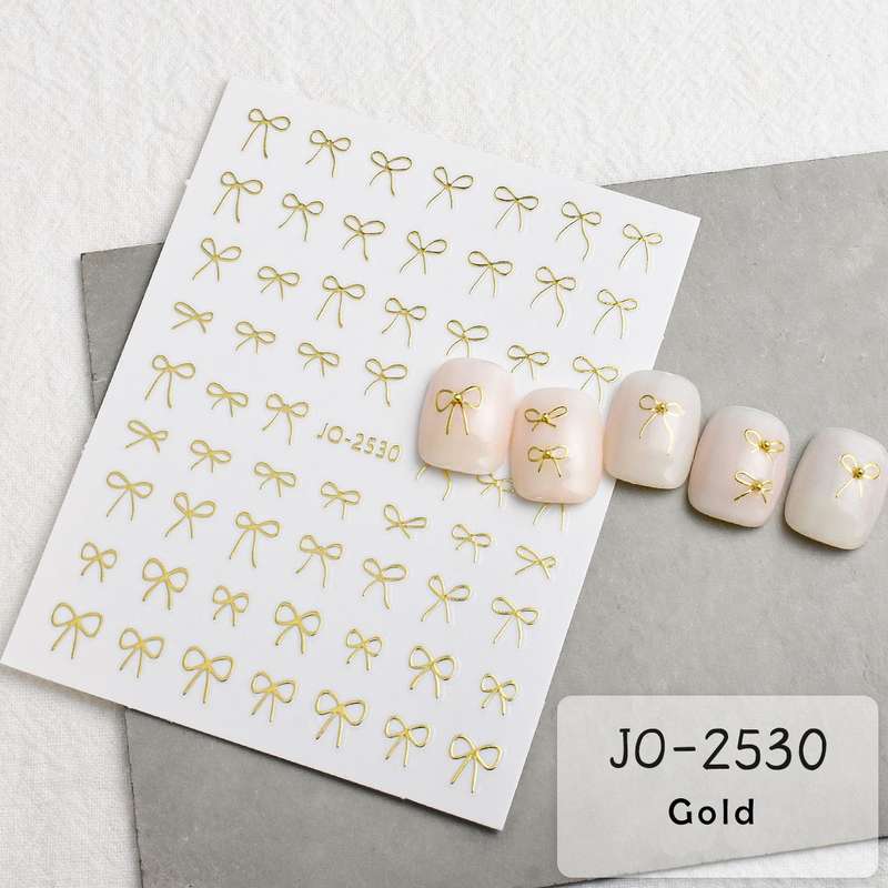 Nail Sticker - JO2530 - Bow Gold