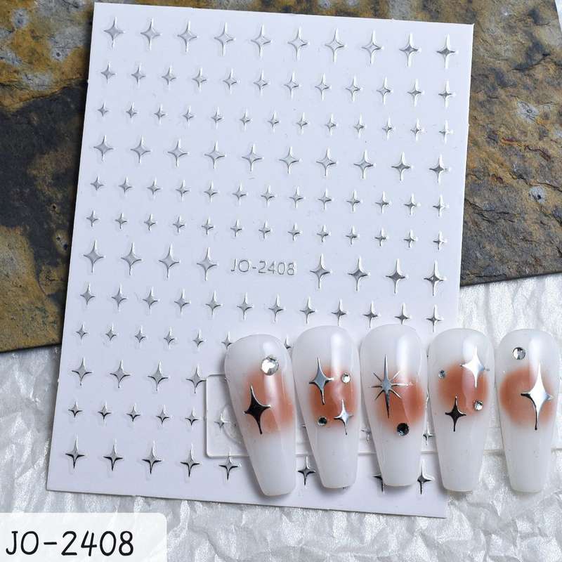 Nail Sticker - JO2408 - Silver Stars