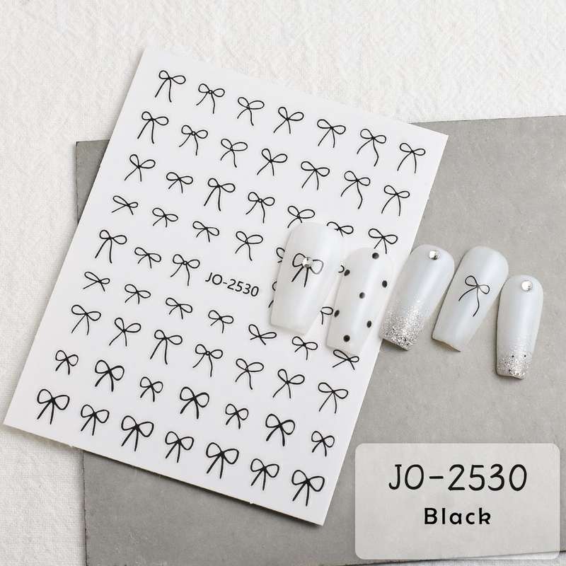 Nail Sticker - JO2530 - Bow Black