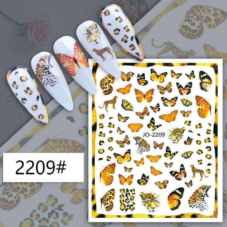 Nail Sticker - JO-2209 - Leopard Butterfly