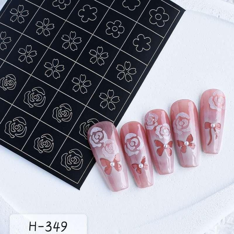 Nail Sticker - H-349 - Stencils Sticker