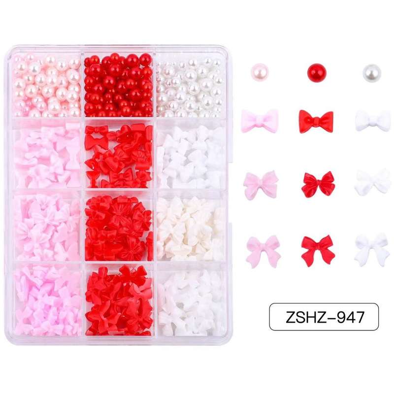 Bows & Pearls Nail Decoration - ZSHZ-947