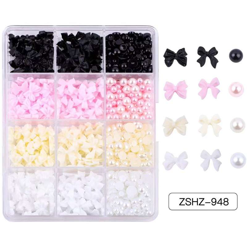 Bows & Pearls Nail Decoration - ZSHZ-948