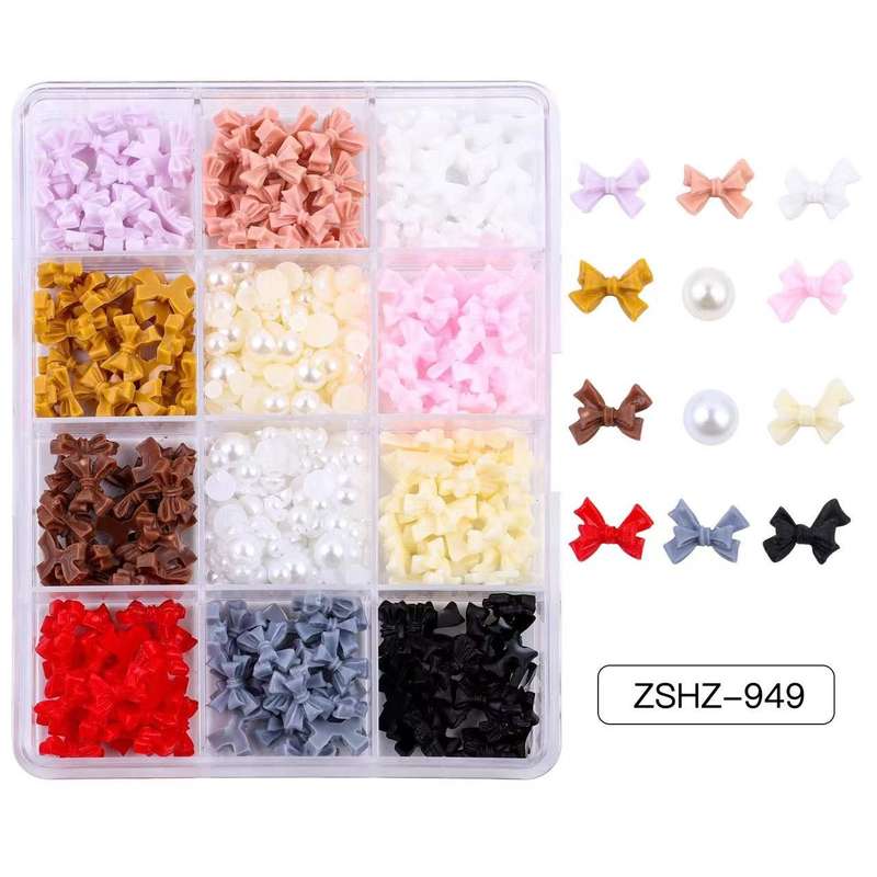 Bows & Pearls Nail Decoration - ZSHZ-949