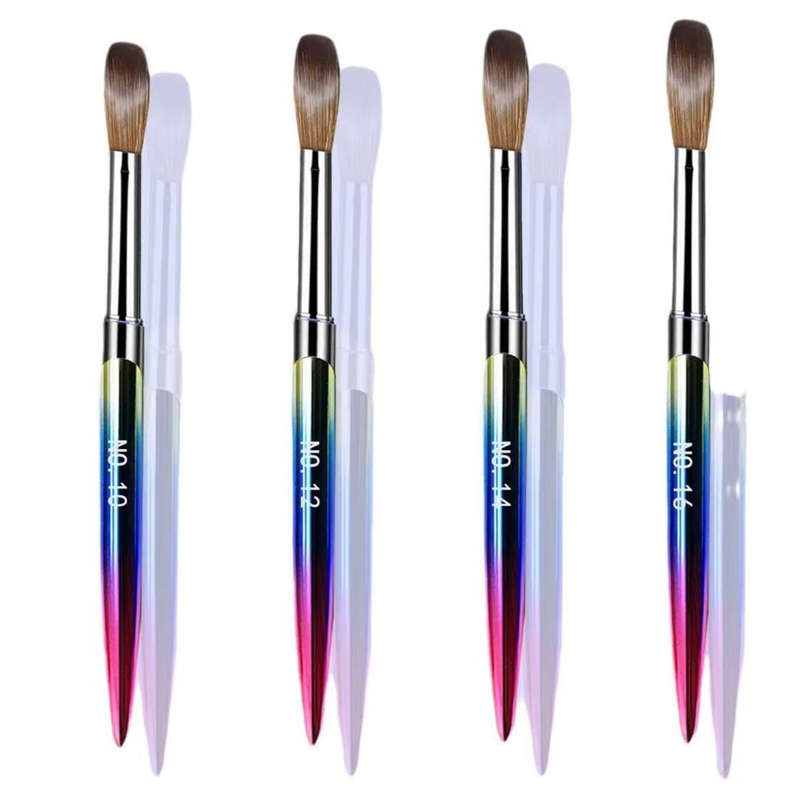 Acrylic Brush - Rainbow Stem - 4pcs