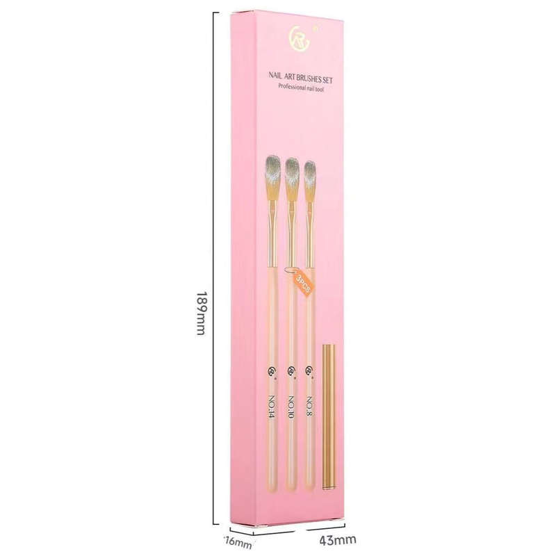 Acrylic Brush - Pink Stem - 3pcs