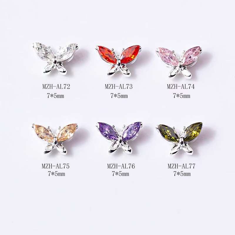 Metal Nail Jewlery - Butterfly - 5pcs